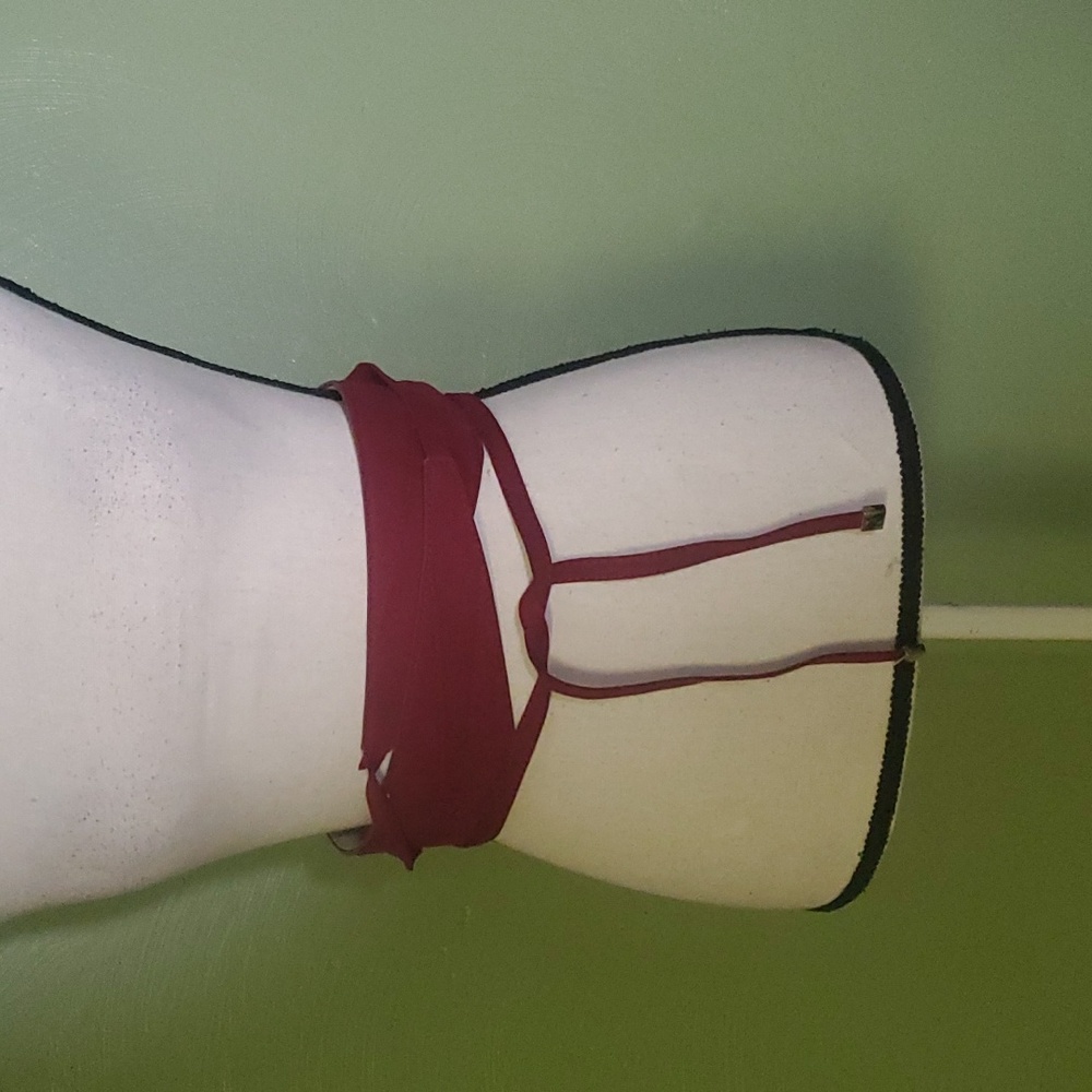 Burgandy suede wrap obi style belt